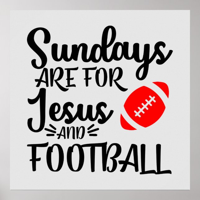 Affiche funny Sunday football Jesus word art (Devant)