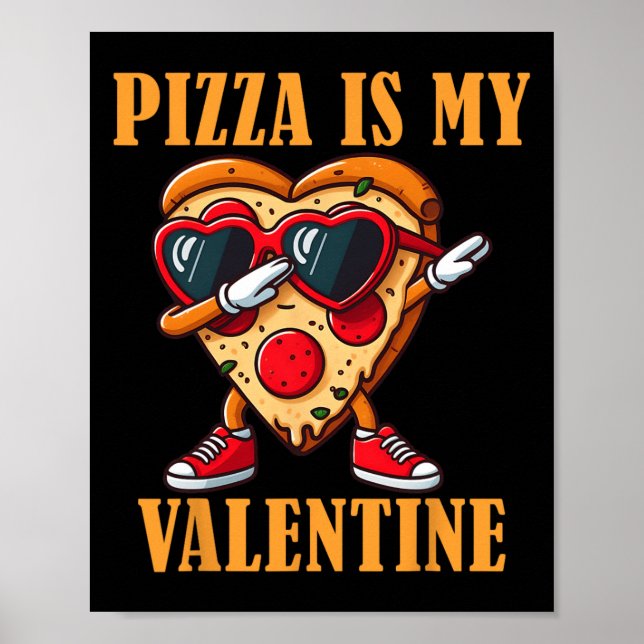 Affiche Funny Sungles Pizza Slice Dabbing Valentine's Day  (Devant)