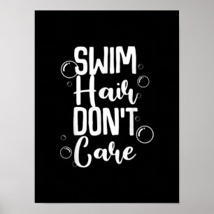 Affiche Funny Swim Cheveux Pas De Soin Cadeau