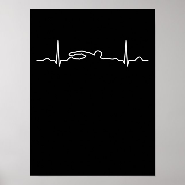 Affiche Funny Swimmer Heartbeat Apparel (Devant)