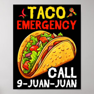 Affiche Funny Taco Urgence Cinco De Mayo Hommes Femmes 1