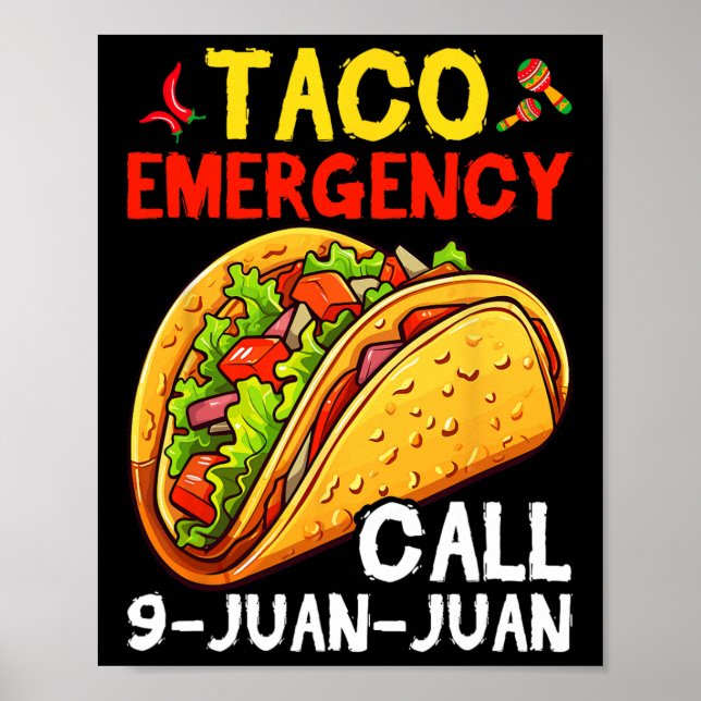 Affiche Funny Taco Urgence Cinco De Mayo Hommes Femmes 1 (Devant)