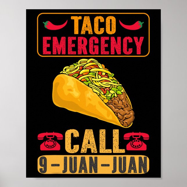 Affiche Funny Taco Urgence Cinco De Mayo Hommes Fête des f (Devant)