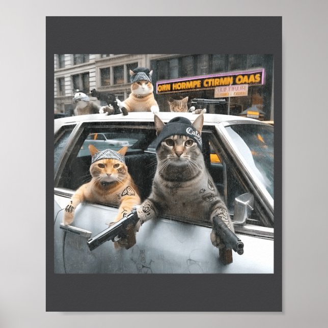 Affiche Funny Tactical Cat Meme Military Style  (Devant)