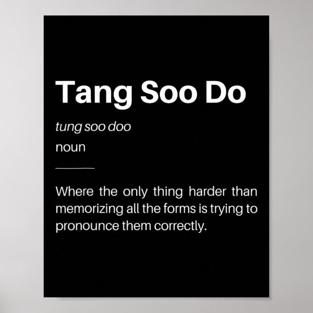 Affiche Funny Tang Soo Do Définition Arts Martiaux Karate  (Devant)