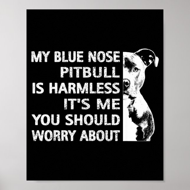 Affiche Funny Tbull Quote Blue Nose Tbull Design Cool Dog  (Devant)
