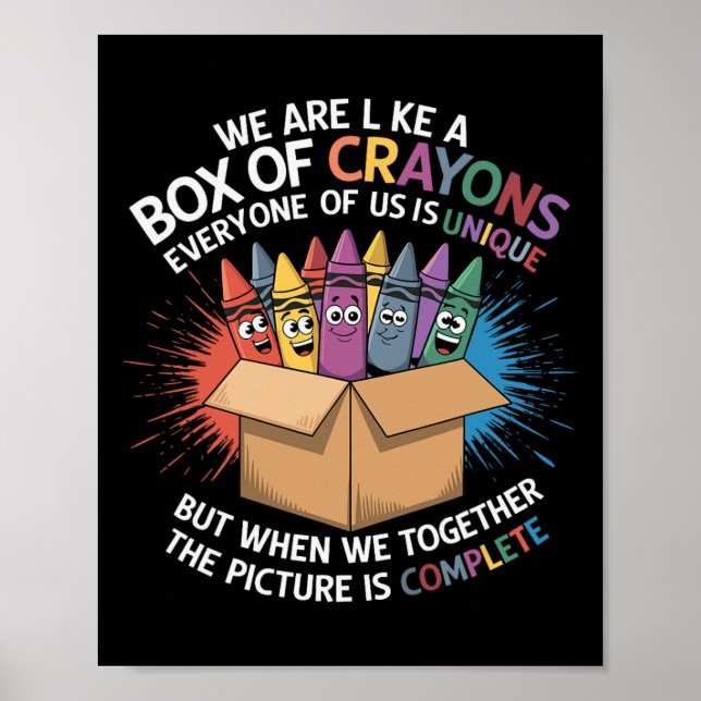 Affiche Funny Teacher We Are Like A Box Of Crayons 2  (Devant)