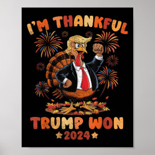 Affiche Funny Thanksgiving 2024 Le gagnant de l'élection S