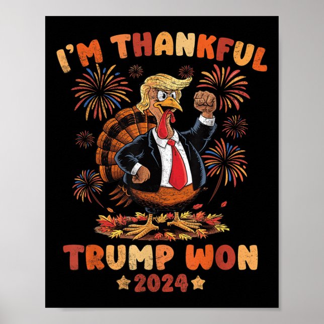 Affiche Funny Thanksgiving 2024 Le gagnant de l'élection S (Devant)
