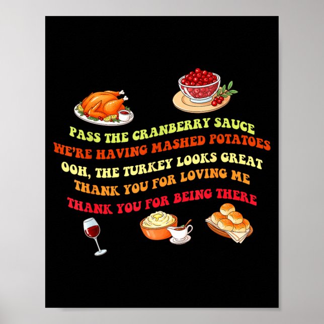 Affiche Funny Thanksgiving Dinner P The Cranberry Sauce De (Devant)