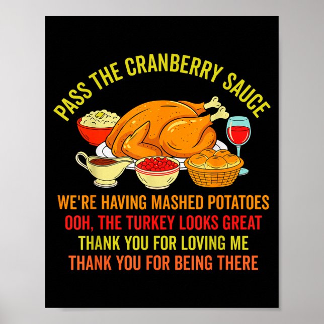 Affiche Funny Thanksgiving P The Cranberry Sauce Mashed Ta (Devant)