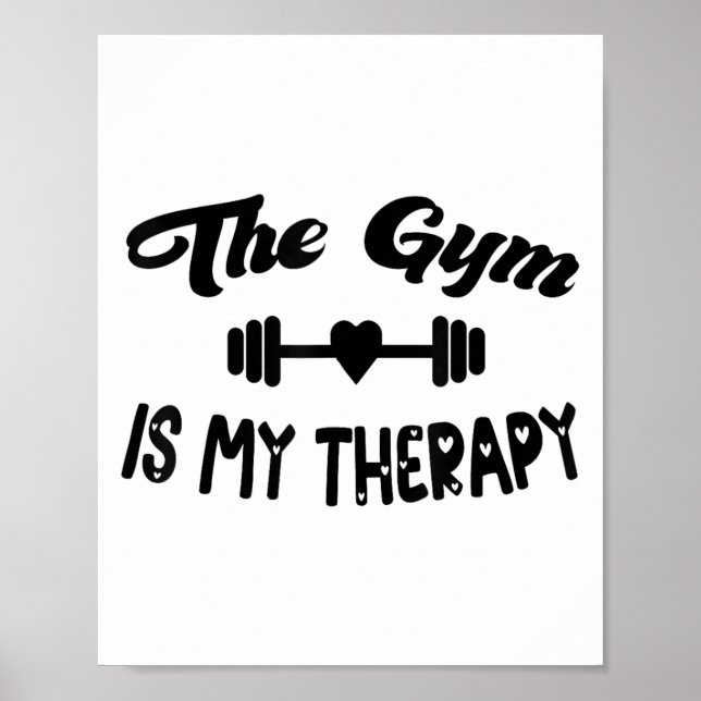 Affiche Funny The Gym Is My Therapy Motivational Fitness L (Devant)