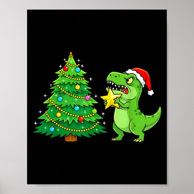 Affiche Funny The Struggle Is Real T-rex Decorating Christ (Devant)