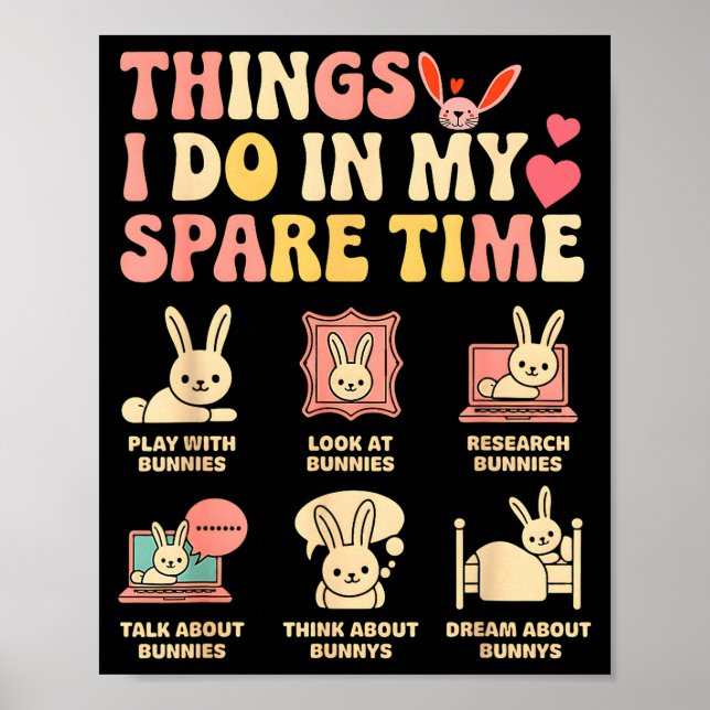 Affiche Funny Things I Do In My Spare Time Bunny Rabbit Gi (Devant)