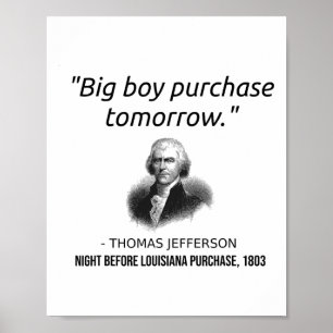 Affiche Funny Thomas Jefferson Professeur d'histoire de l'