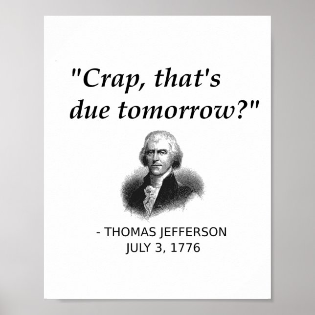 Affiche Funny Thomas Jefferson Usa Histoire Enseignant Étu (Devant)