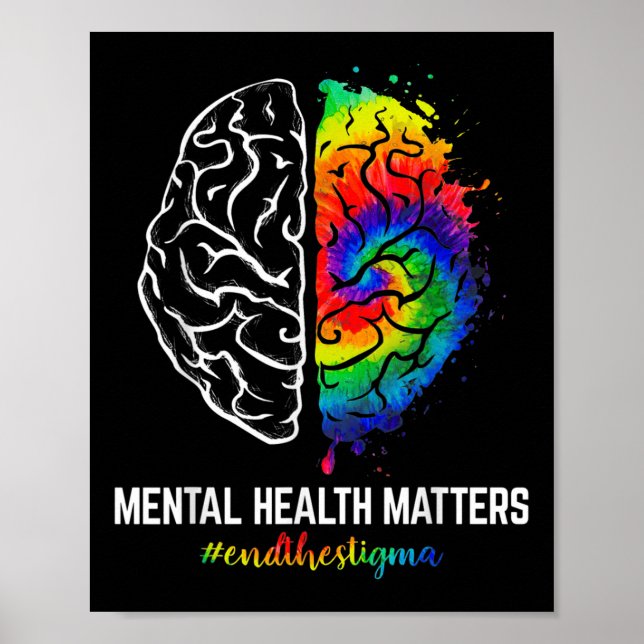 Affiche Funny Tie Dye Fin de la Stigma Mental Health (Devant)