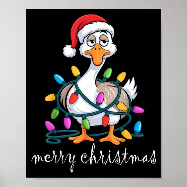 Affiche Funny Tired Goose Christmas Lights Silly Holiday F (Devant)