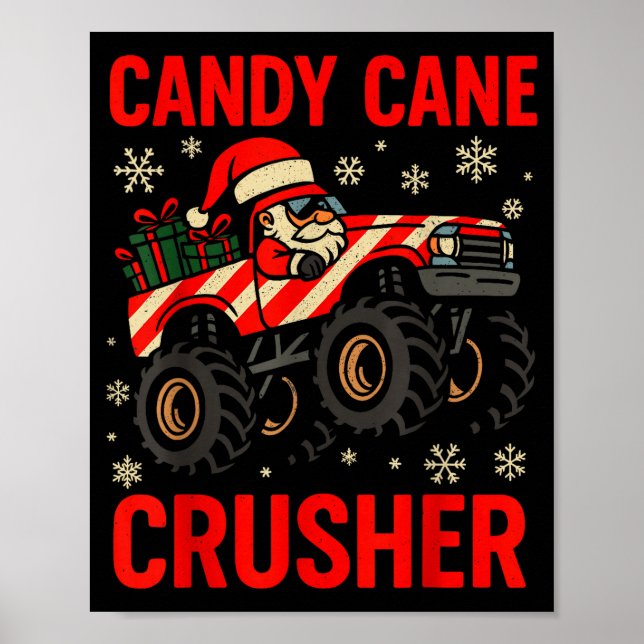 Affiche Funny Toddler Christmas Pajamas, Monster Truck Can (Devant)