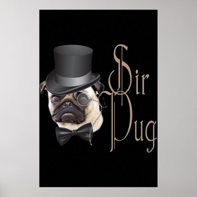 Affiche Funny Top Hat Monocle Sir Carlin Chien (Devant)