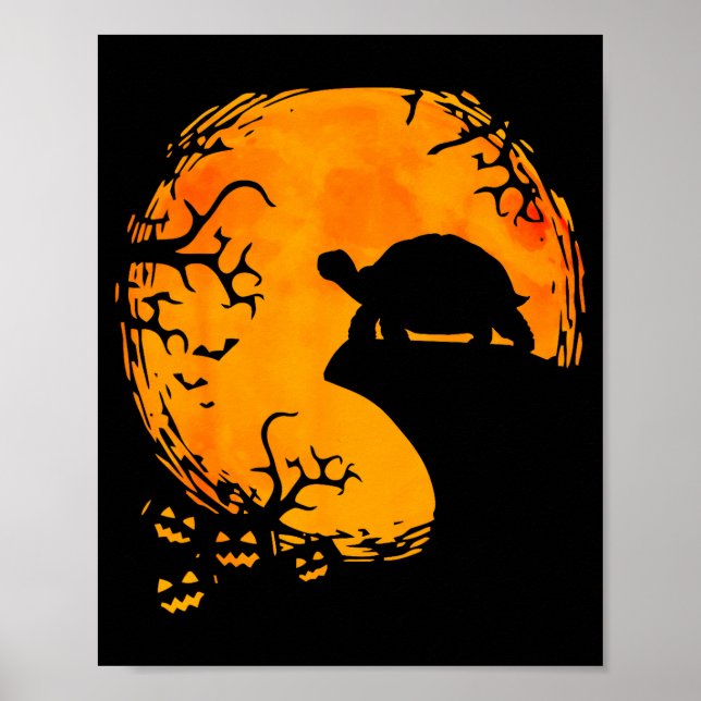 Affiche Funny Tortoise Halloween Silhouette Soky Tortoise  (Devant)