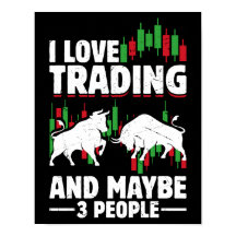 Funny Trading Quote Bull & Candlestick Daytrading 