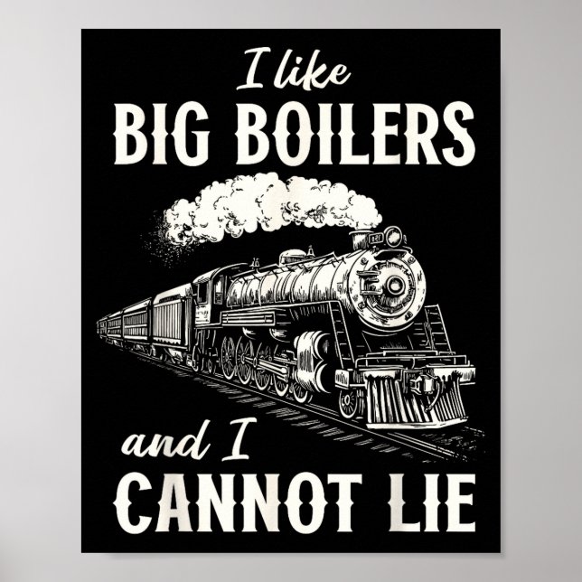 Affiche Funny Train Big Boilers Steam Locomotive Freight  (Devant)