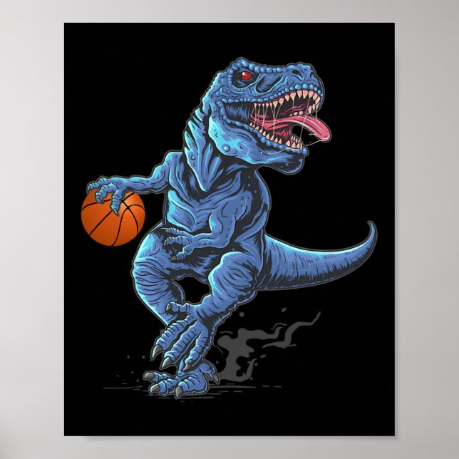Affiche Funny Trex Dinosaur Playing Sketll Player Lover  (Devant)