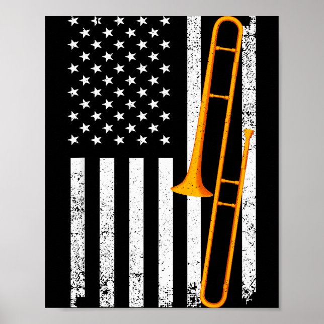 Affiche Funny Trombone Art For Men Women Jazz Music Trombo (Devant)