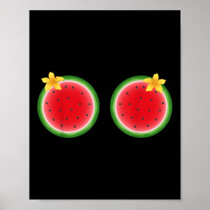 Affiche Funny Tropical Watermelon Slice S Vacances d'été