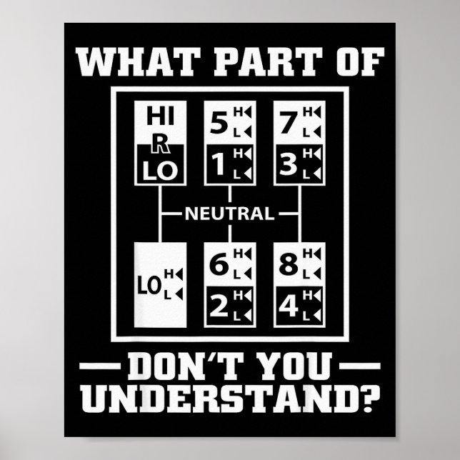 Affiche Funny Trucker Design For Men Big Rig Trucker Truck (Devant)