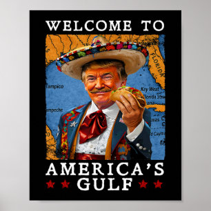 Affiche Funny Trump 2025 Mexique Taco Bienvenue à l'Amériq