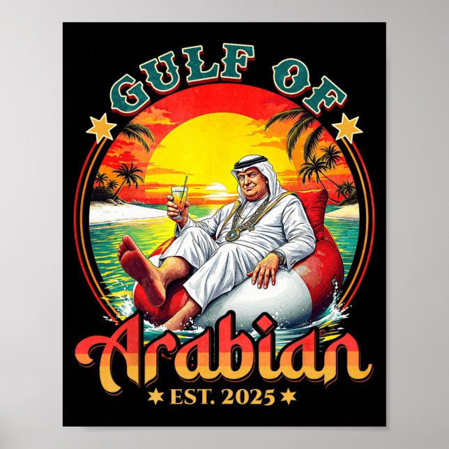Affiche Funny Trump Chemise Golfe De L'Arabe Est 2025 Funn (Devant)