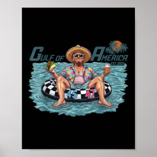 Affiche Funny Trump Chemise Golfe des États-Unis Amérique