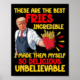 Affiche Funny Trump Fast Food Humour Fries Election 2024 B