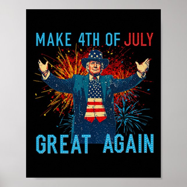 Affiche Funny Trump Make 4th Of July Great Again Firework  (Devant)