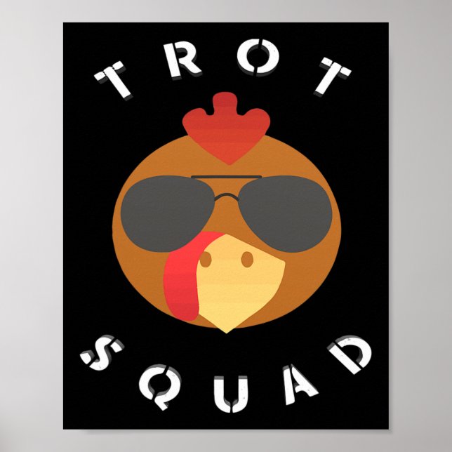 Affiche Funny Turkey Face Trot Squad Thanksgiving Running  (Devant)
