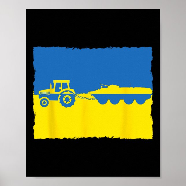 Affiche Funny Ukraine Farmer Tractor Steals A Russian Tank (Devant)