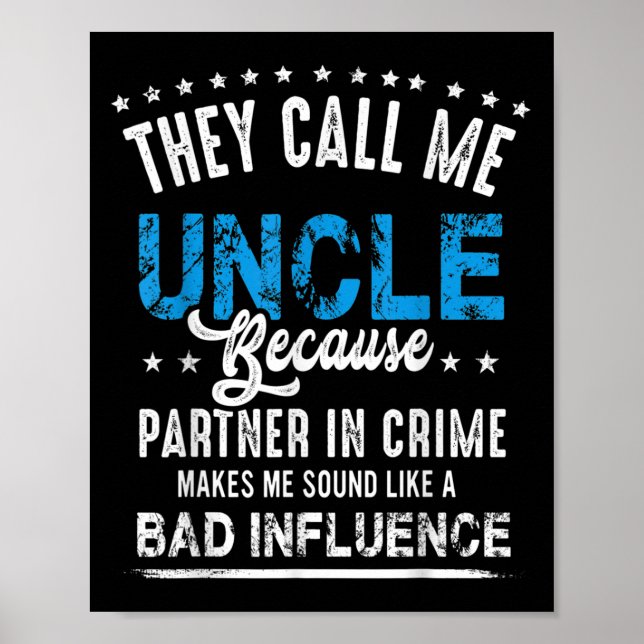 Affiche Funny Uncle Chemise Cadeau, oncle Partenaire Dans  (Devant)