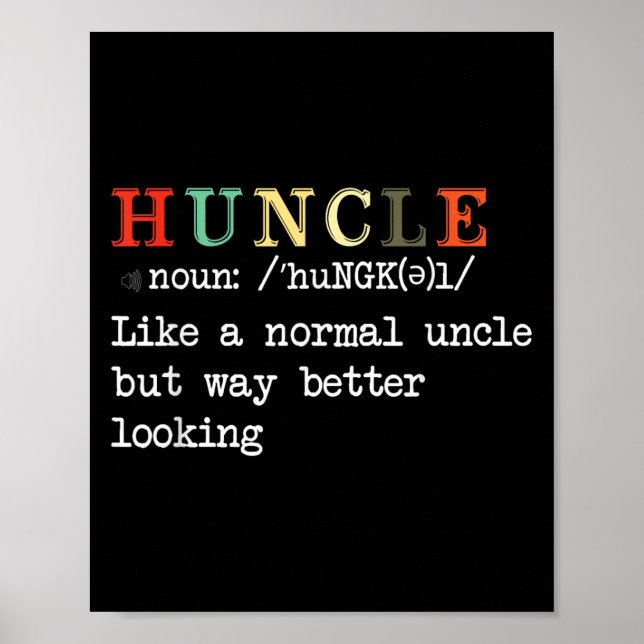 Affiche Funny Uncle Hunkle Définition Homme Garçons Filles (Devant)