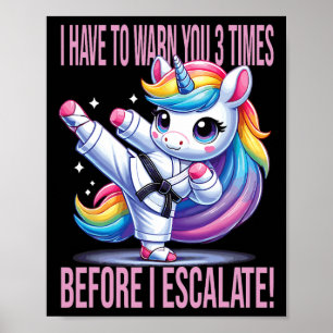 Affiche Funny Unicorn Arts Martiaux Karate Pour Filles