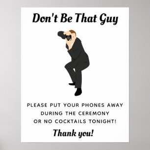 Affiche Funny Unplugged Ceremony Sign for Mariage
