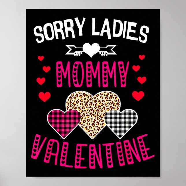 Affiche Funny Valentine Day Shirt Sorry Ladies Mommy Is My (Devant)