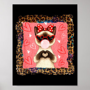 Affiche Funny valentine siamois coeur mains bulle noeud pa