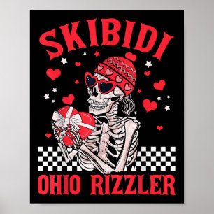 Affiche Funny Valentines Day Skibidi Ohio Rizzler Heart Sk