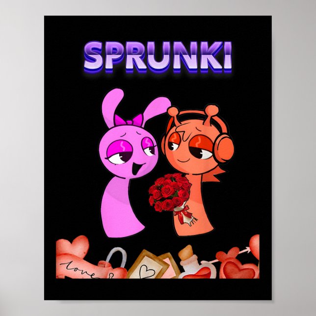 Affiche Funny Valentines Day Sprunki Coeur Pour Enfants Fi (Devant)