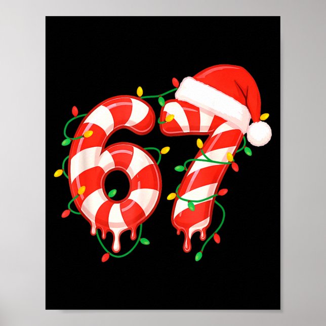 Affiche Funny Viral Christmas 67 Candy Canes Meme Santa Ho (Devant)