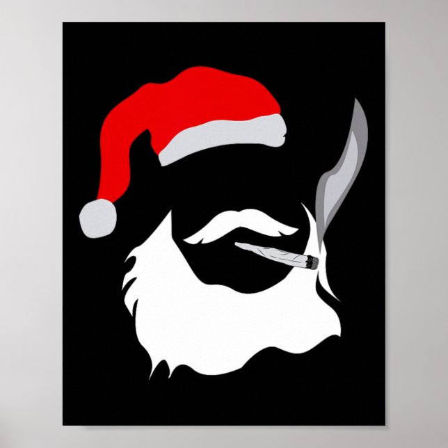 Affiche Funny Visage Santa Clause Fumer mauvaises herbes N (Devant)