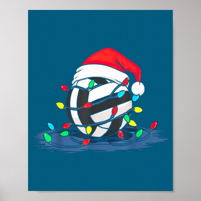 Affiche Funny Volleyball Christmas Graphics Lights Lover P (Devant)