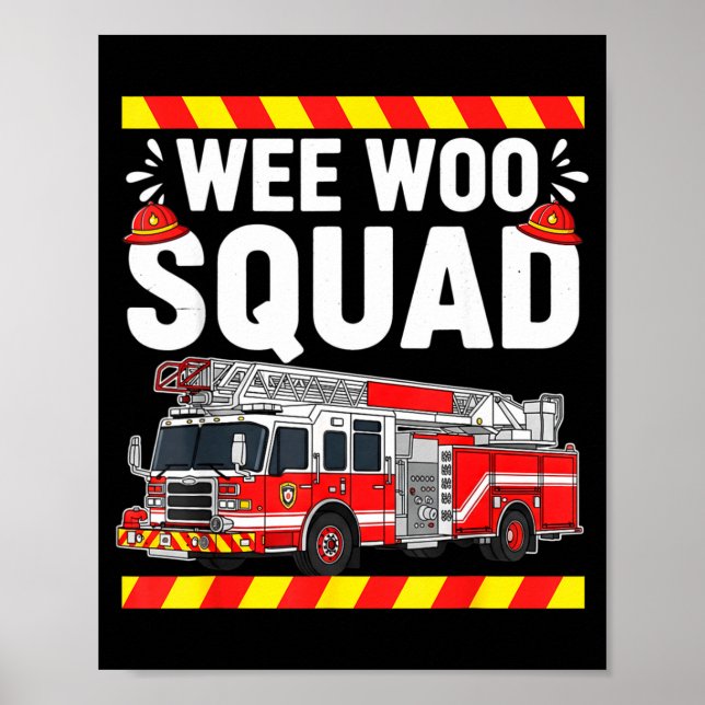 Affiche Funny Wee Woo Squad Fire Department Firefighter Fi (Devant)